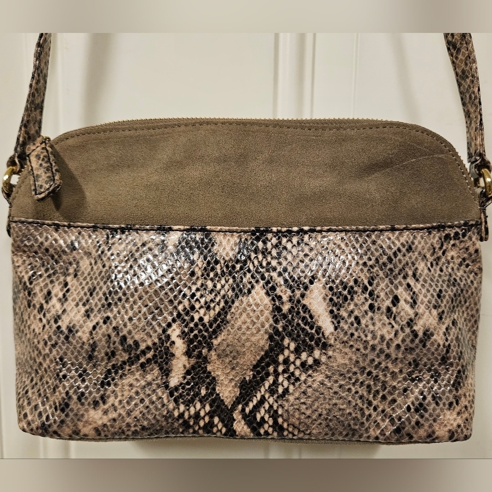 Talbots sneak skin print Brown crossbody bag